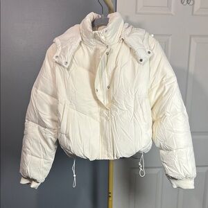 Women's Cream Puffer Jacket